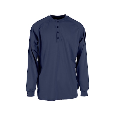 Workwear 6 Oz Cotton FR Henley Shirt-NV-S